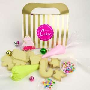 Sugar Cookie Christmas Decorating Set with icing and sprinkles from Jeanette’s Cakes